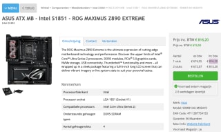 Asus ROG Maximus Z890 Extreme, ATX, S1851 voor €816,20