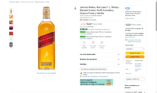 Johnnie Walker Red Label 1L por $325 | Oferta Amazon