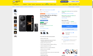 Huawei Mate 80 Pro 12GB + Nova Y72s por $14,489 | Mercado Libre