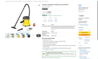 Aspiradora Karcher KWD 2 15L 3 en 1 por $1,838 | Amazon