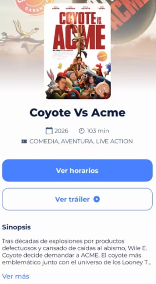 Coyote vs Acme (matiné) por $15 en Cinépolis