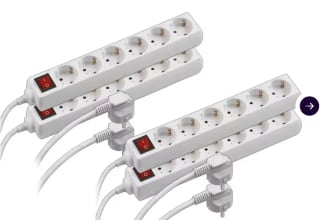 4 Stuks Meister 6-Voudige Stekkerdoos voor €9,95 bij ibood
