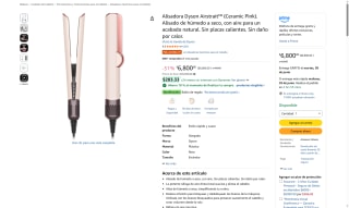 Alisadora Dyson Airstrait Ceramic Pink por $6,086 | Amazon