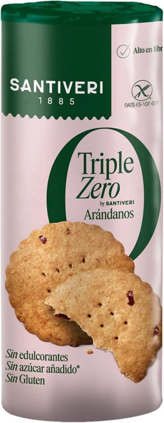 Sin Gluten 2 packs SANTIVERI Galletas Nibs Cacao Triple Zero 210g por 3.69€