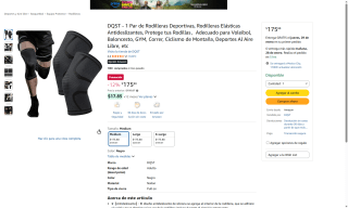 DQST 1 Par Rodilleras Deportivas Antideslizantes por $176 | Amazon