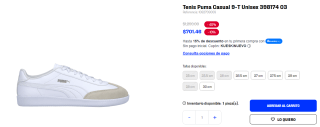 Tenis Puma Casual 9-T Unisex por $701 | Oferta Martí