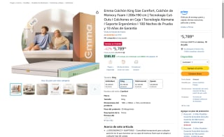 Emma Colchón King Size Comfort por $5,789 | Oferta Amazon