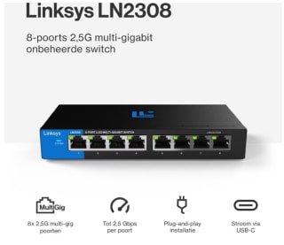 Bestel nu en krijg korting op de snelle Linksys LN2308 8-poort netwerk-switch