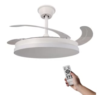Ventilador de Techo LED-COLOR Blanco&Cristal Motor DC 106cm por 29.74€