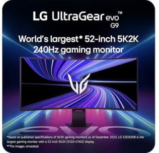 LG 52" UltraGear evo G9 (5K2K, 240Hz) voor €1.099 bij iBOOD