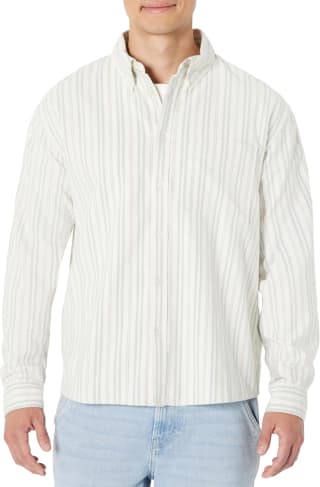 Amazon Essentials Men's Modern Oversized-Fit Cotton Button-Down Shirt for £1.99
