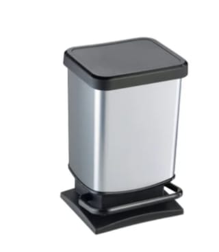 Poubelle de cuisine 20 l à pédale DELINIA Simpla plastique carbone à 30,76€
