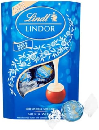 Lindt Lindor Milk and White Chocolate Truffles Box 200 g for £7.50 at Amazon