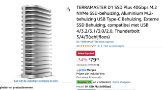 TERRAMASTER D1 SSD Plus 40Gbps M.2 NVMe SSD-behuizing
