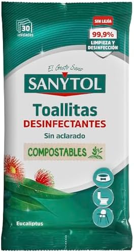 Sanytol Toallitas desinfectantes multiusos eucalipto (30 uds) por 2,22€ en Amazon