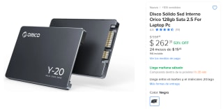Disco Sólido 128GB Sata por $262 | Oferta Mercado Libre
