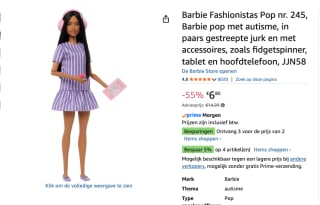 Barbie Fashionistas pop met autisme voor €6,80 bij Amazon