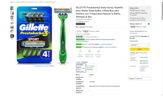 Rastrillo Gillette 4uds por $53 | Oferta Amazon