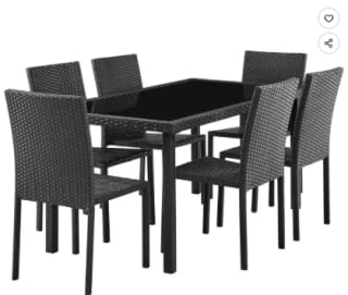 Ensemble repas de jardin - AKELA - Plateau verre trempé