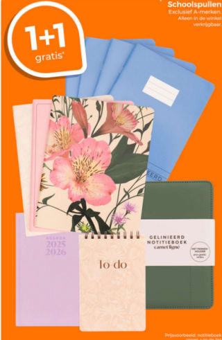 1+1 gratis op Schoolspullen bij Trekpleister