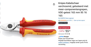 Knipex Kabelschaar VDE getest voor €35,59 bij Amazon