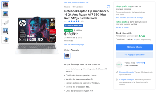 Laptop HP Omnibook 5 por $13,191 | Oferta Mercado Libre