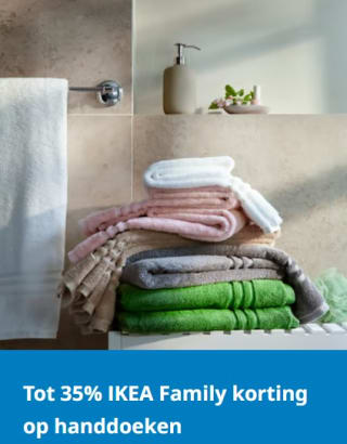 35% stapelkorting op handdoeken met IKEA Family van 31 maart t/m 6 april