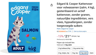 4 KG Edgard & Cooper Kattenvoer Brokjes - voor €21,24 bij Amazon
