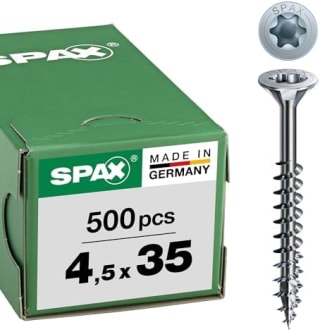SPAX Vis universelle 4,5 x 35 mm, 500 pièces pour 14,08€