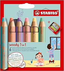 STABILO Woody 3 in 1 - Multi Talent Kleurpotlood - Etui Met 10 Kleuren voor €10