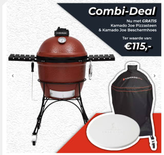 Kamado Joe Classic Joe I 1 + Pizzasteen en cover voor €752 dmv code
