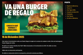 Classic Burger Gratis al comprar Combo | Carl's Jr