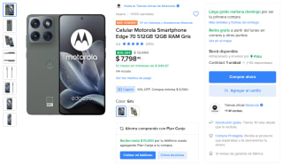 Motorola Edge 70 512GB por $5,848 | Mercado Libre (Banamex MSI)
