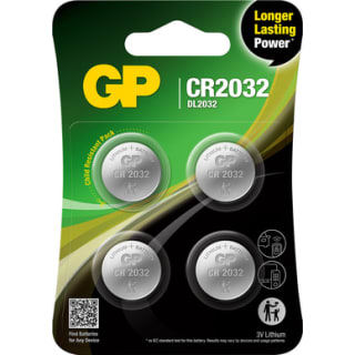GP Lithium CR2032 3V Coin Cell Batteries 4 Pack – £2.49 (Free Click & Collect)