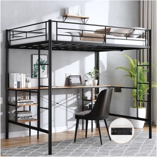 FABATO Litera Loft con Escritorio 4 Repisas por $4,799 | Amazon