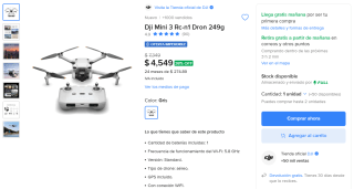 DJI Mini 3 Rc-n1 249g por $3,889 | Oferta Mercado Libre