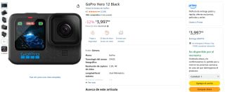 GoPro Hero 12 Black por $3,998 | Amazon