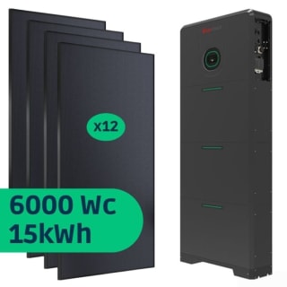 Kit solaire avec stockage 6000 Wc • 15,36 kWh pour 3.939,00€ chez Upwatt