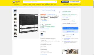 Comoda 6 Cajones Tela $1,279 | Oferta Mercado Libre