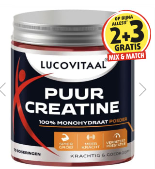 2+3 gratis op Puur Creatine Monohydraat poeder – 210 gram bij Lucovitaal