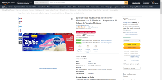 Ziploc 25 Bolsas Reutilizables para Guardar Alimentos por $42 | Descuento Amazon