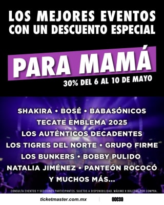30% de descuento en Ocesa Ticketmaster