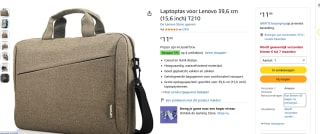 Lenovo laptoptas voor €11,99