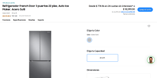 Refrigerador Samsung French Door 3 puertas 22 pies por $13,067 | Eco Renueva