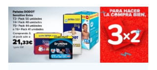 3×2 Las Mejores Ofertas en Pañales en Carrefour.