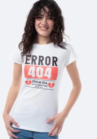 Camiseta de manga corta Error 404 amor no encontrado por 2,99€