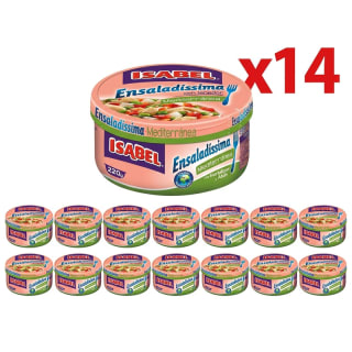 Isabel Ensaladíssima Mediterránea con hortalizas y atún pack 14 x 220g por 16.99€