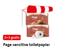 Page sensitive toiletpapier Verpakking à 6 rollen 2+3 gratis bij de Jumbo