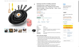 Juego 5 Sartenes Hierro Fundido por $500 | Oferta Amazon