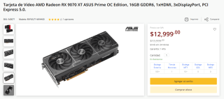 Tarjeta AMD RX 9070 XT ASUS Prime OC Edition 16GB por $12,999 | PCEL